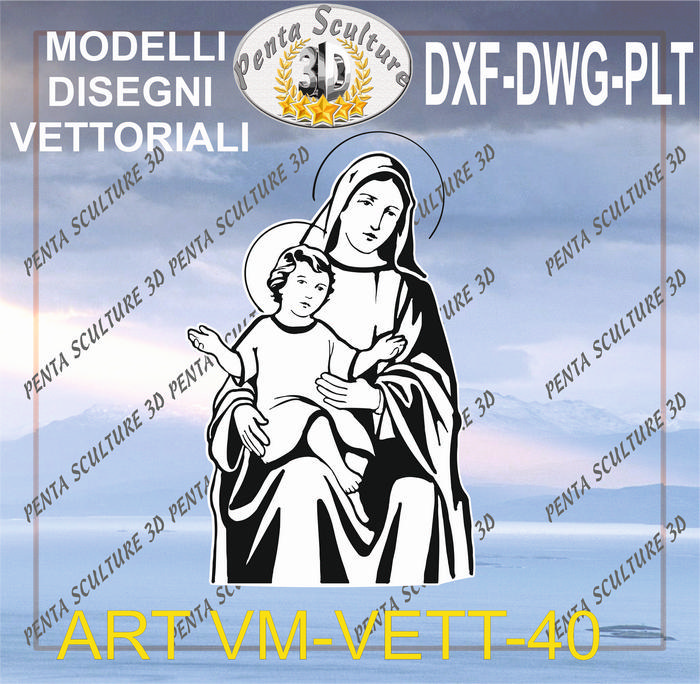 Vergine Maria file vettoriale modello 40 eps dwg dxf plt