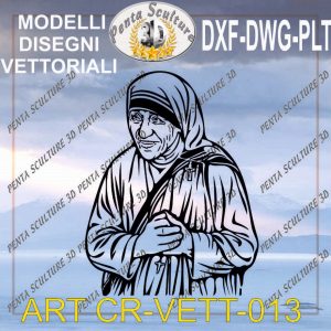 Madre Teresa file vettoriale modello CR 013 eps dwg dxf plt
