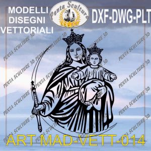 Vergine Maria file vettoriale modello CR 014 eps dwg dxf plt