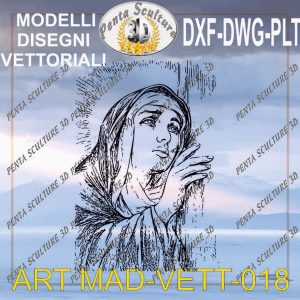 Vergine Maria file vettoriale modello MD 018 eps dwg dxf plt
