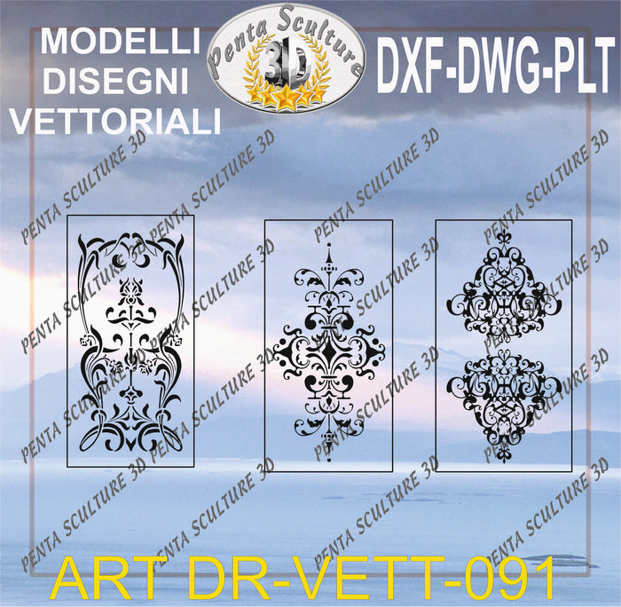Decori file vettoriale modello DR-VETT 091 eps dwg dxf plt