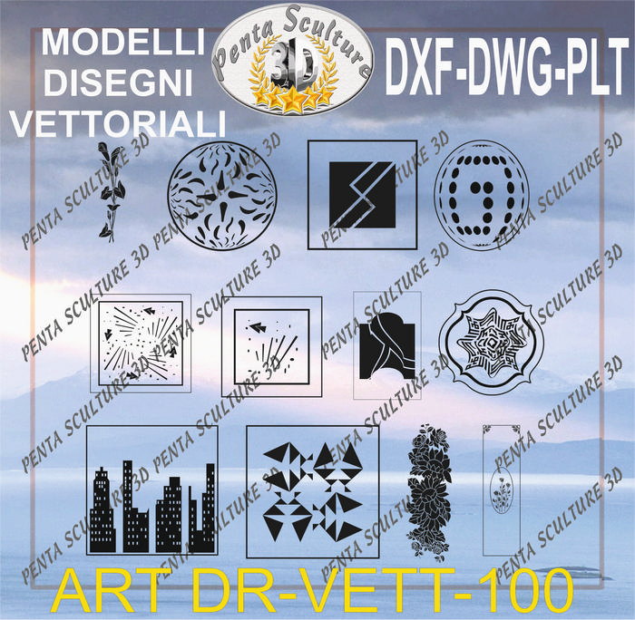 Decori file vettoriale modello DR-VETT 100 eps dwg dxf plt