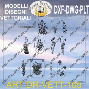Decori file vettoriale modello DR-VETT 105 eps dwg dxf plt