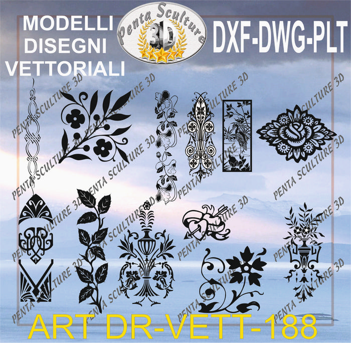 Decori_file_vettoriale_modello_DR-VETT_188_eps_dwg_dxf_plt