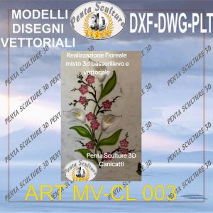 Calla misto vettoriale STL bassorilievo per CNC pantografi MV-CL 003