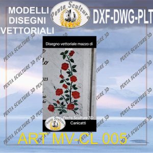 Rosa misto vettoriale STL bassorilievo per CNC pantografi MV-CL 005
