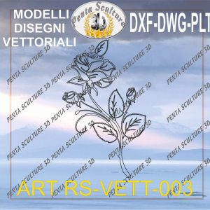 Rosa file vettoriale modello RS-VETT 003 eps dwg dxf plt
