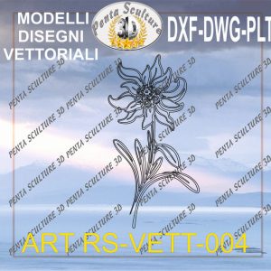 Stella Alpina file vettoriale modello RS-VETT 004 eps dwg dxf plt