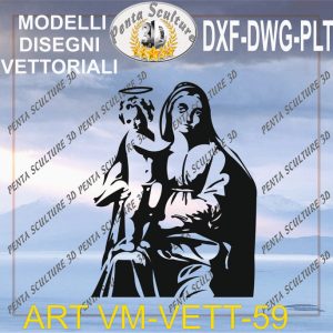 Vergine Maria file vettoriale modello 59 eps dwg dxf plt