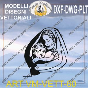 Vergine Maria file vettoriale modello 60 eps dwg dxf plt