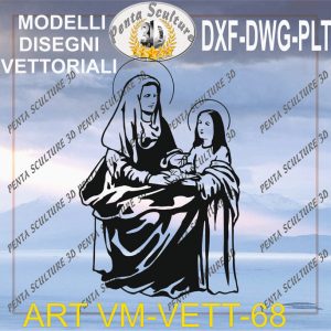 Vergine Maria file vettoriale modello 68 eps dwg dxf plt