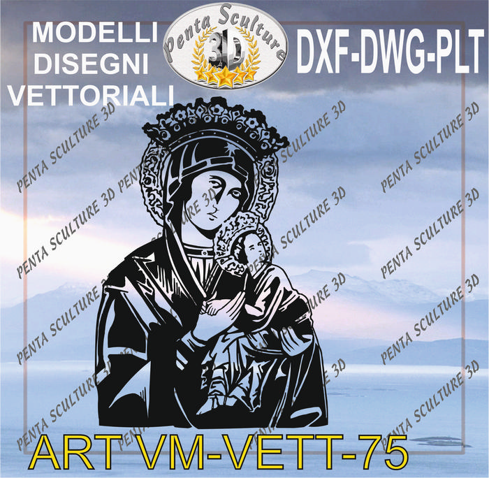 Vergine_Maria_file_vettoriale_modello_75_eps_dwg_dxf_plt