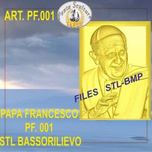 Papa Francesco STL bassorilievo per CNC pantografi art.PF-001 File 3D model