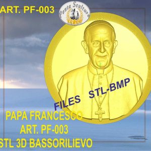Papa Francesco STL bassorilievo per CNC pantografi art.PF-003 File 3D model