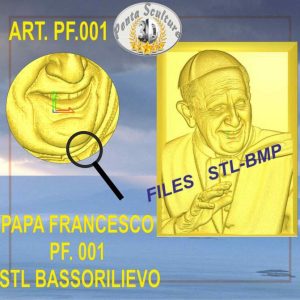 Papa Francesco STL bassorilievo per CNC pantografi art.PF-001 File 3D model