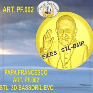 Papa Francesco STL bassorilievo per CNC pantografi art.PF-002 File 3D model