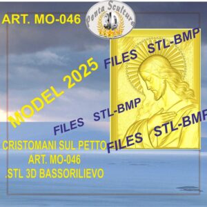 Cristo STL bassorilievo per CNC pantografi art. MO-046 model 2025